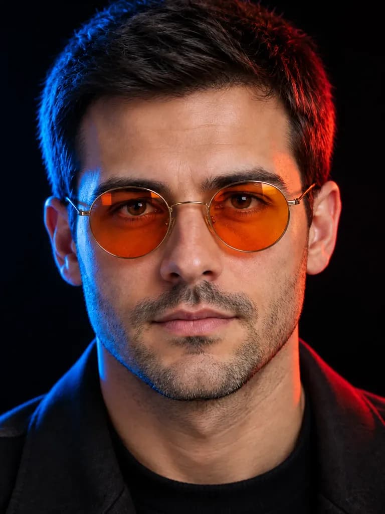 Cyberpunk Rim Light Reference Portrait