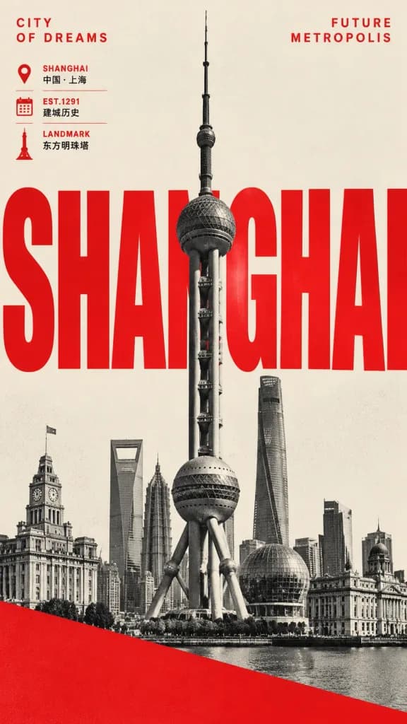 Brutalist Shanghai Cultural Tourism Poster