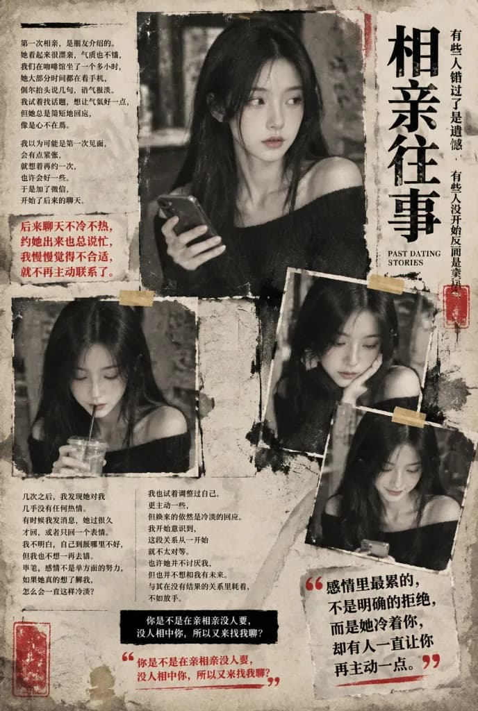 빈티지 중문 진 스타일 데이팅 스토리 포스터