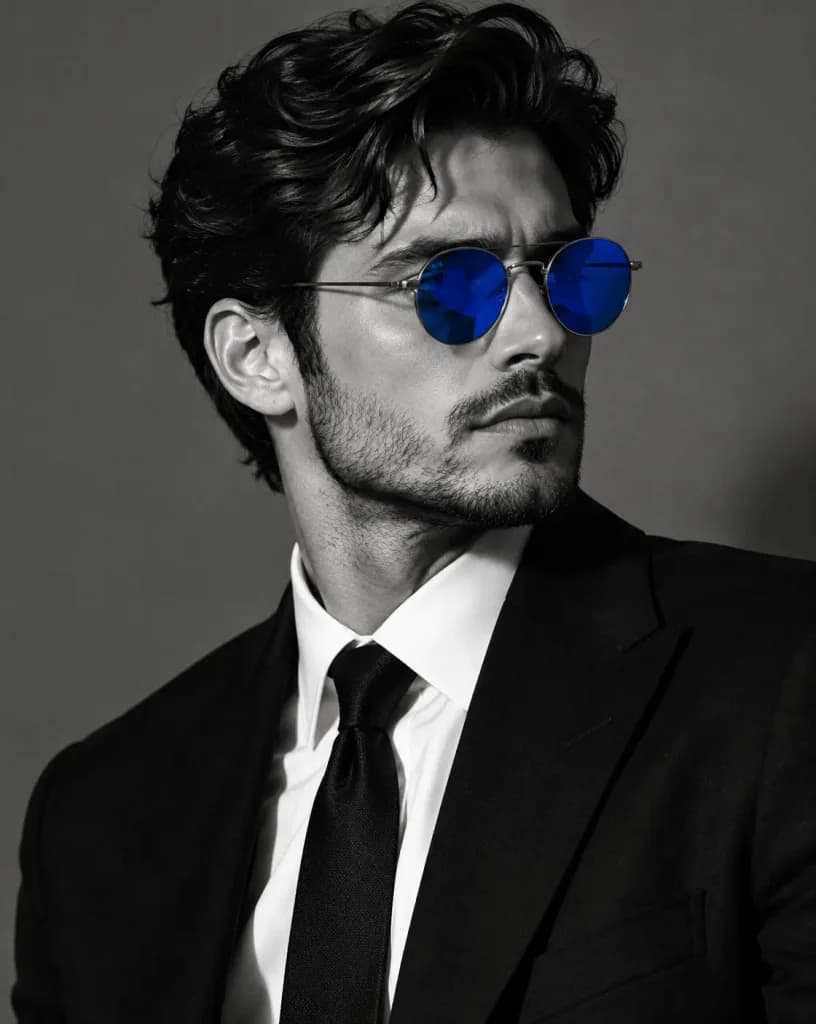 Selective Color Monochromatic Male Portrait