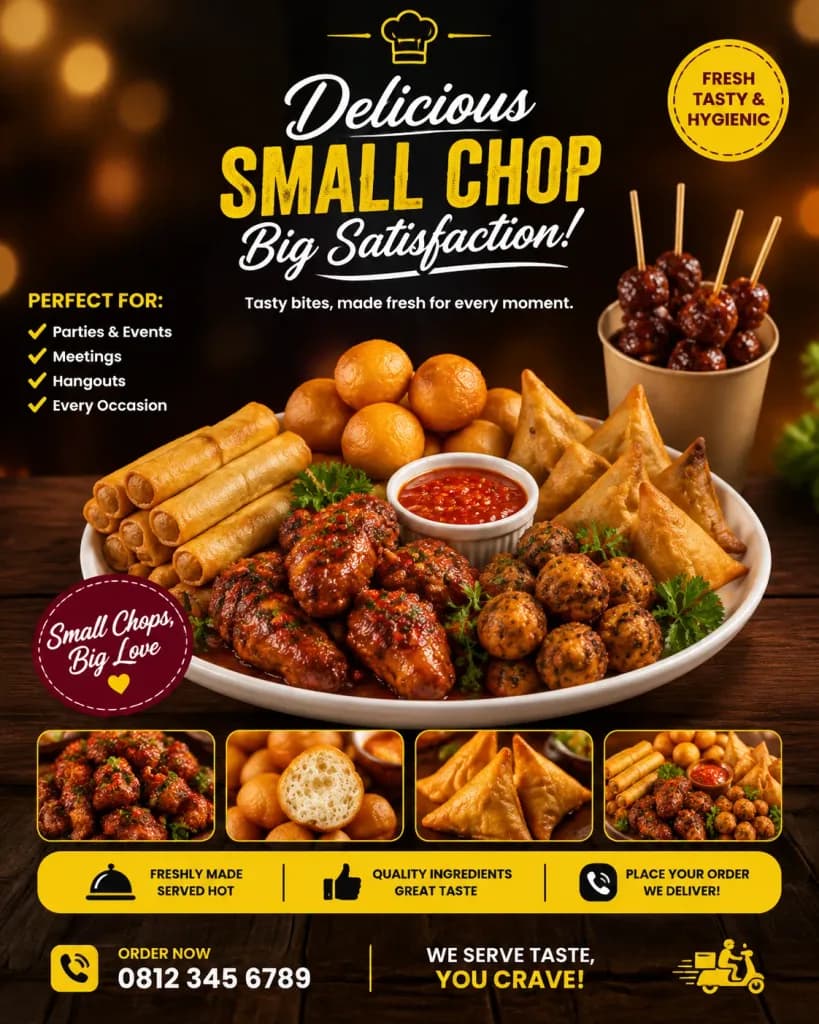 Luxury Nigerian Small Chops Food Poster