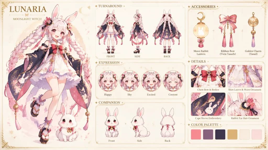 Fantasy RPG Anime Character Sheet