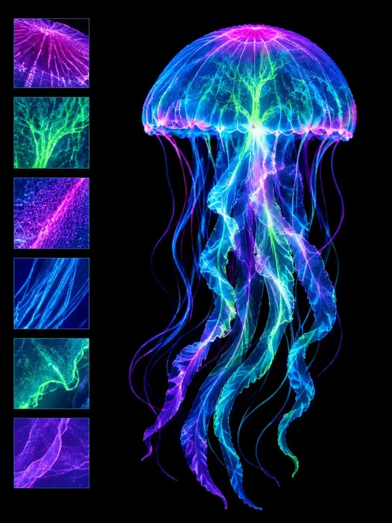 Neon Jellyfish Scientific Specimen Plate