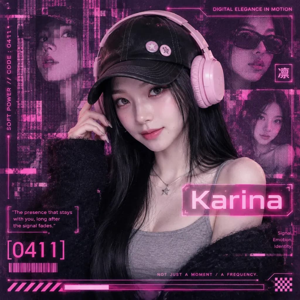 Poster Editoriale Cyberpunk Idol Magenta