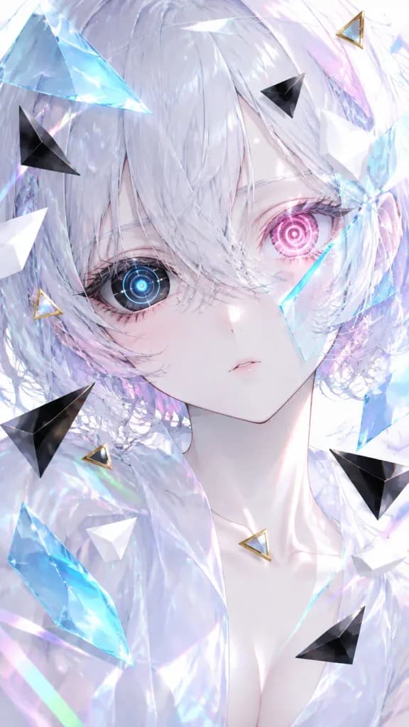 Luminous Cybernetic Anime Girl Portrait