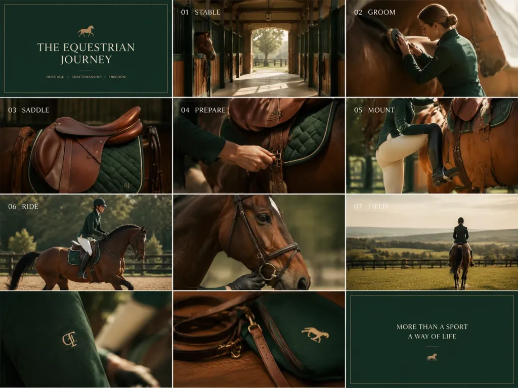 Luxury Equestrian Pitch Deck Storyboard