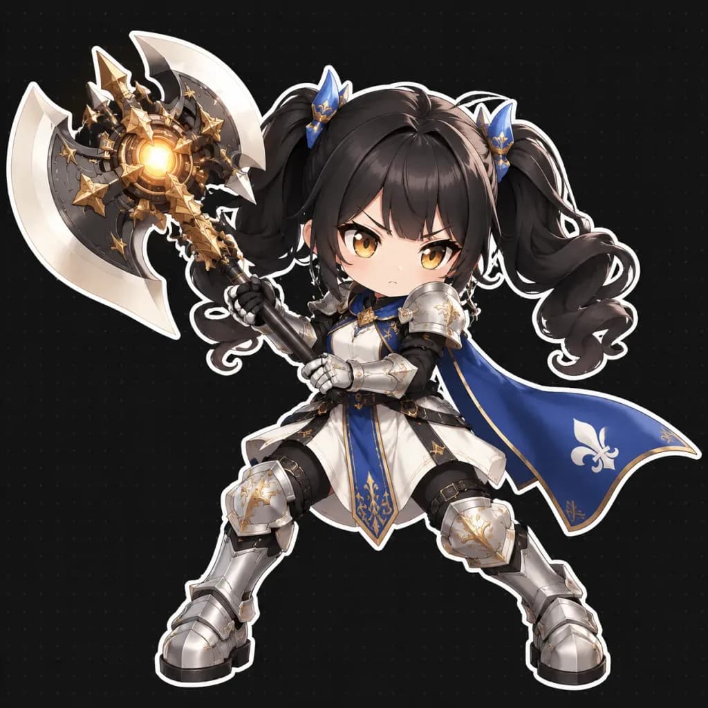 Chibi Fantasy Axe Knight Concept