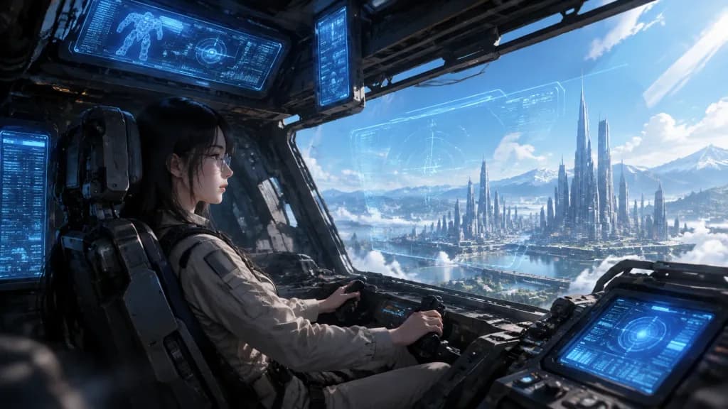 Mecha Pilot Inside Armored Cockpit