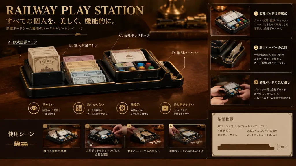 Luxury Board Game Organizer Crowdfunding Poster