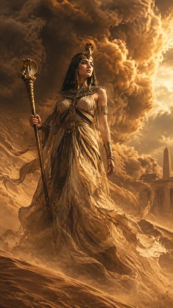 Egyptian Priestess Queen in Sandstorm