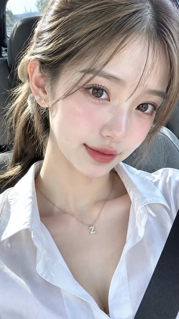 Sunlit Car Selfie Portrait