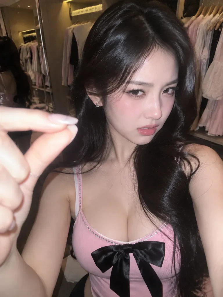Disgusted Side Eye Selfie in Dressing Room
