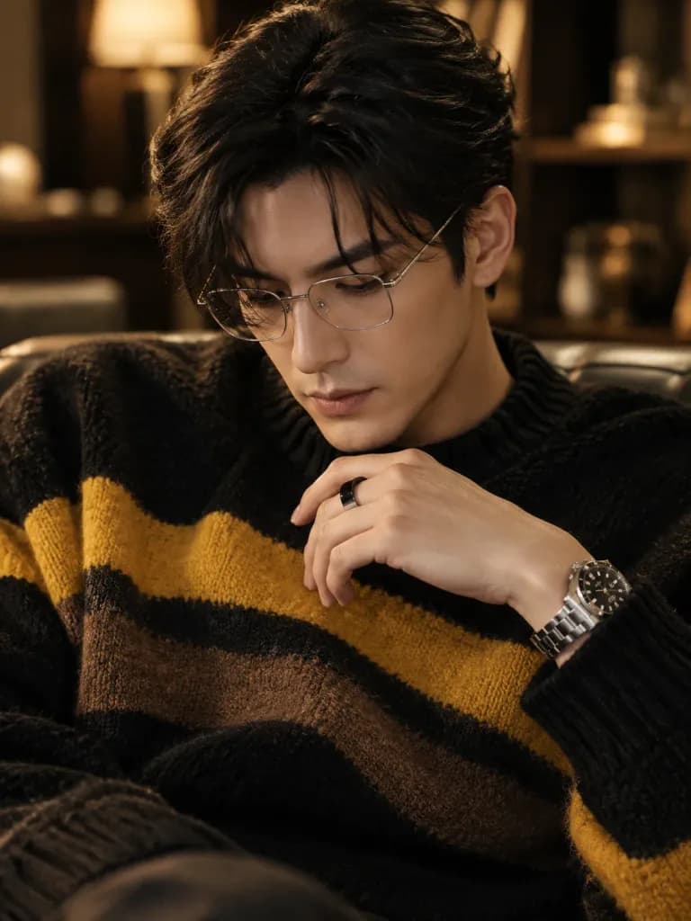 Editorial Portrait of Man in Knitwear