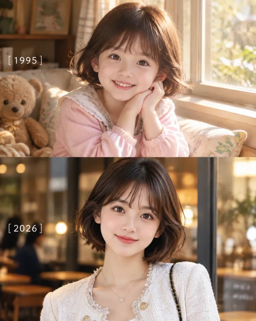 Then and Now Childhood Comparison Collage