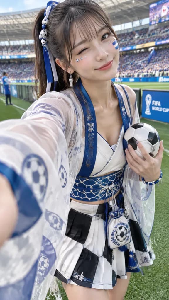 East Asian Traditional World Cup Cheerful Portrait
