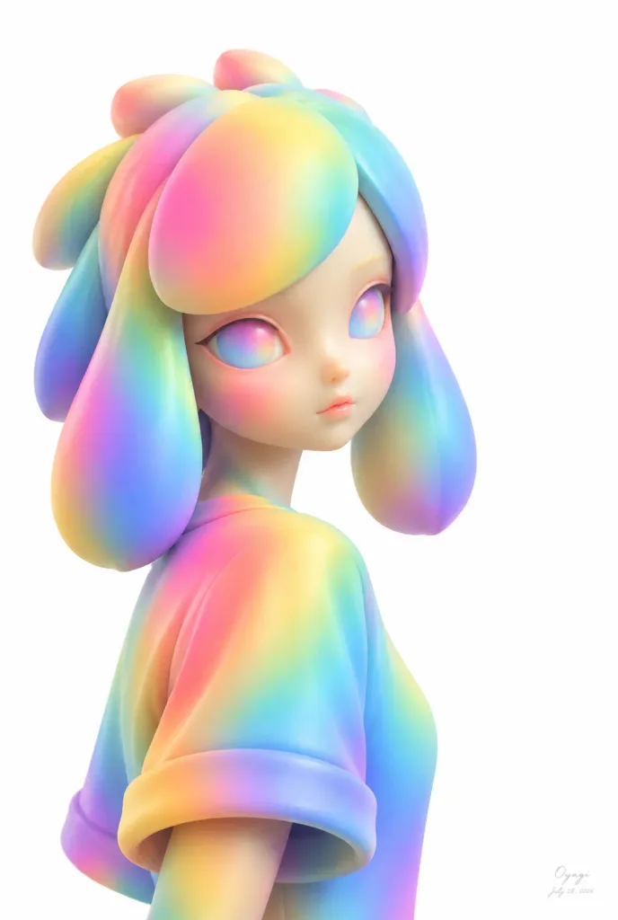 Iridescent Vinyl Anime Girl Bust