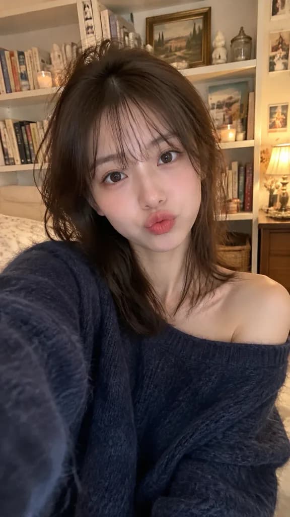 Casual Smartphone Bedroom Selfie