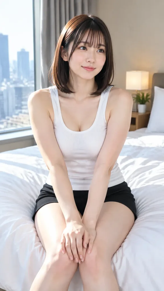Morning Portrait by Hotel Bedroom Window