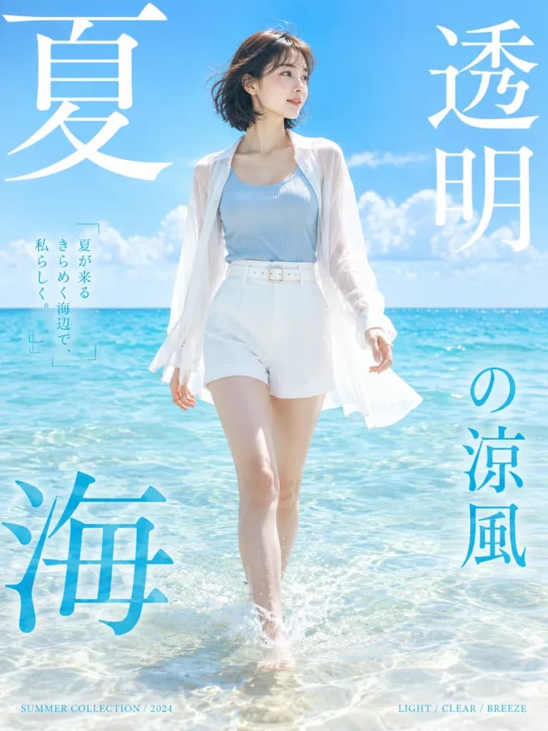 初夏の海風ファッションポスター