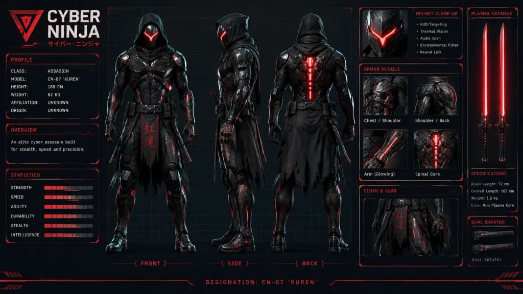 Cyber Ninja Technical Character Sheet