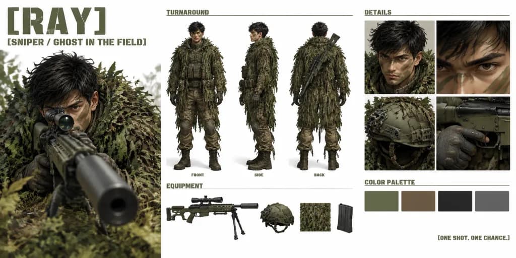 Military Sniper Concept Character Bible