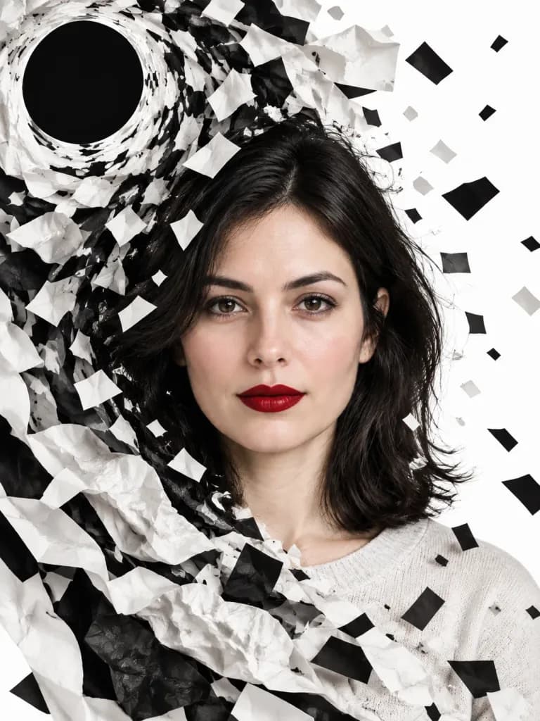 Avant-Garde Paper Vortex Fashion Portrait