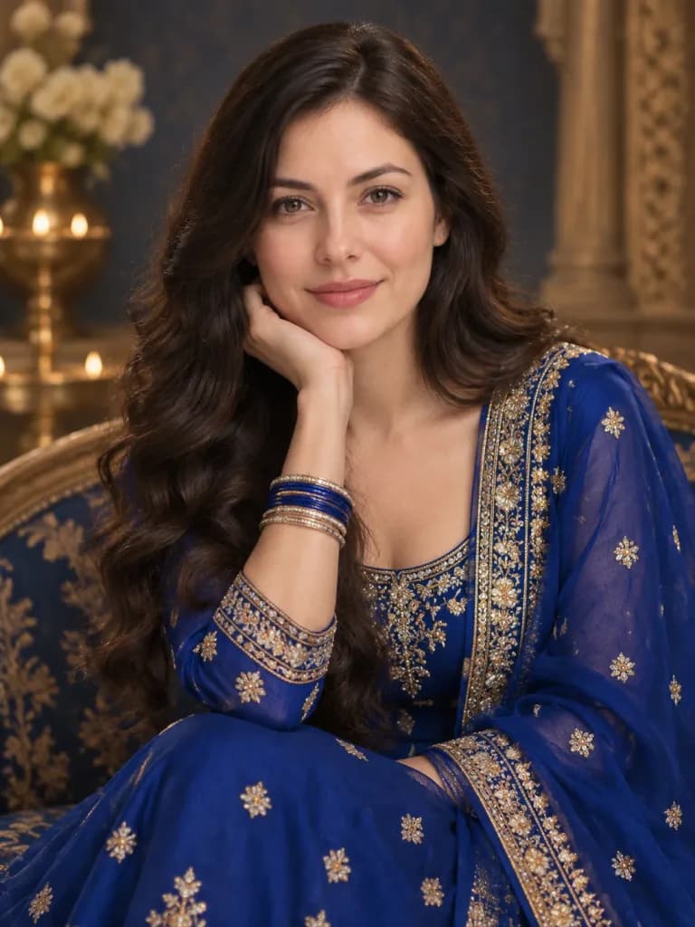 Royal Ethnic Anarkali Studio Portrait