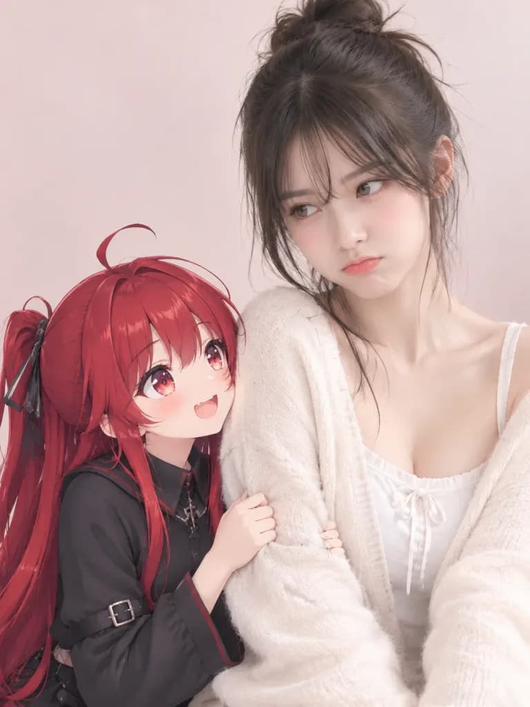 Portrait Duo Personne Réelle et Clone Anime