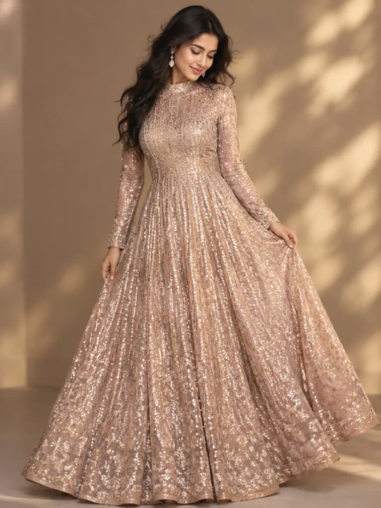 Sequined Gown Fashion Studio Photoshoot