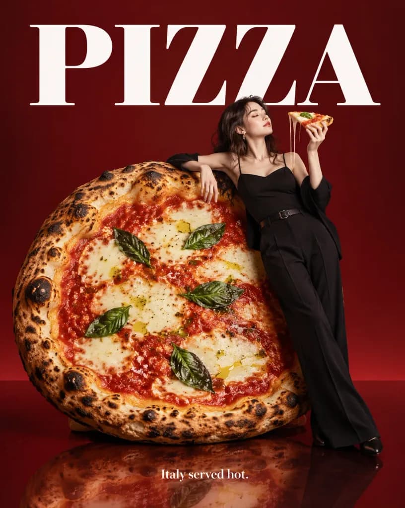 Minimalist Giant Gourmet Pizza Ad
