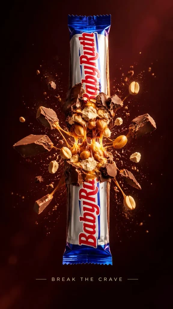 チョコバー爆発エフェクト商業ポスター