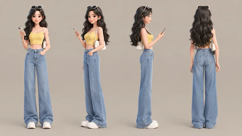 3D Animated Character Turnaround Sheet
