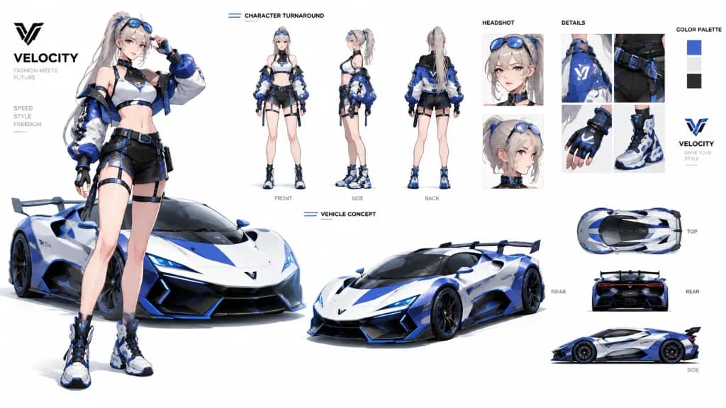High Fashion Character and Vehicle Sheet