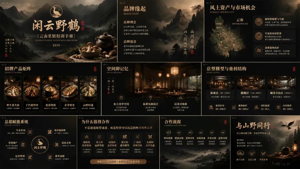 暗調雲南菜品牌招商手冊提案
