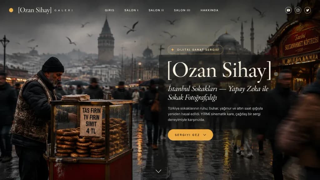 Cinematic Istanbul Gallery Website Hero Section