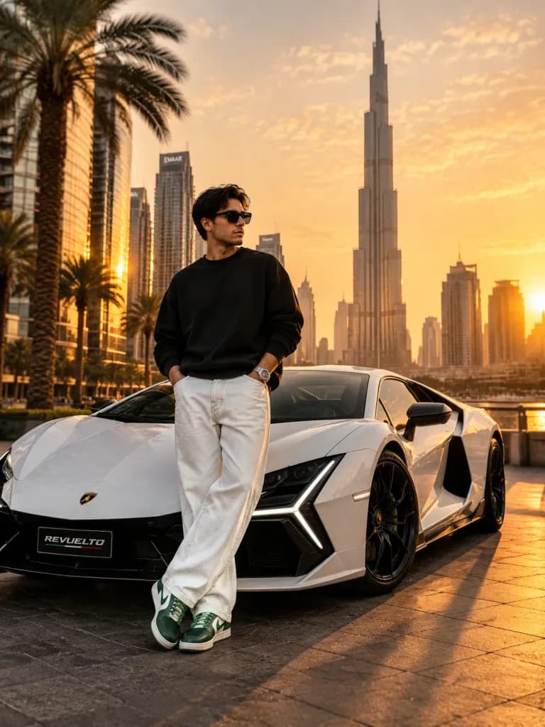 Luxury Streetwear Portrait in Downtown Dubai