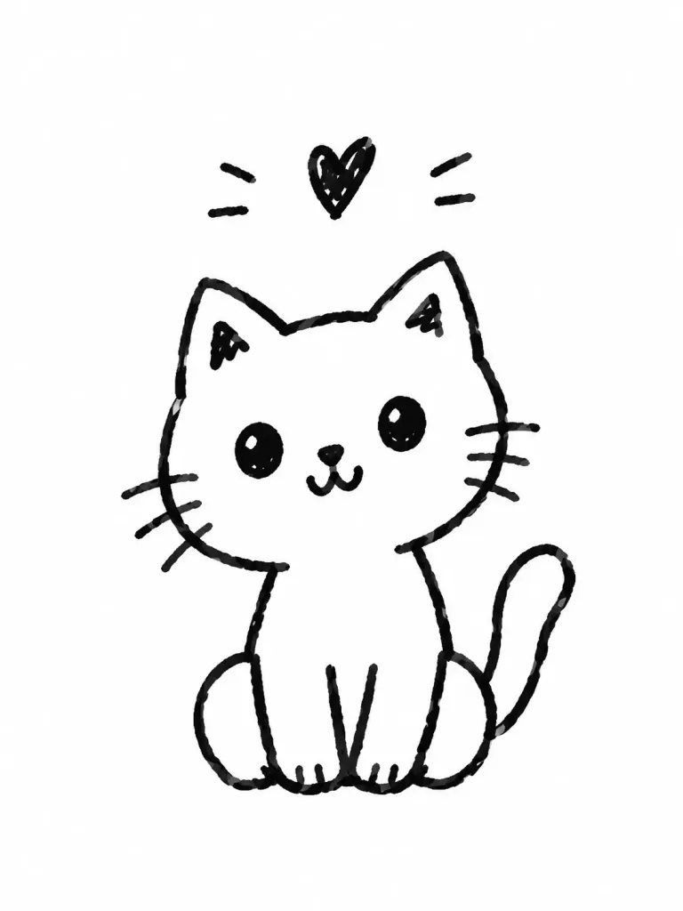 Hand-Drawn Minimalist Doodle Line Illustration