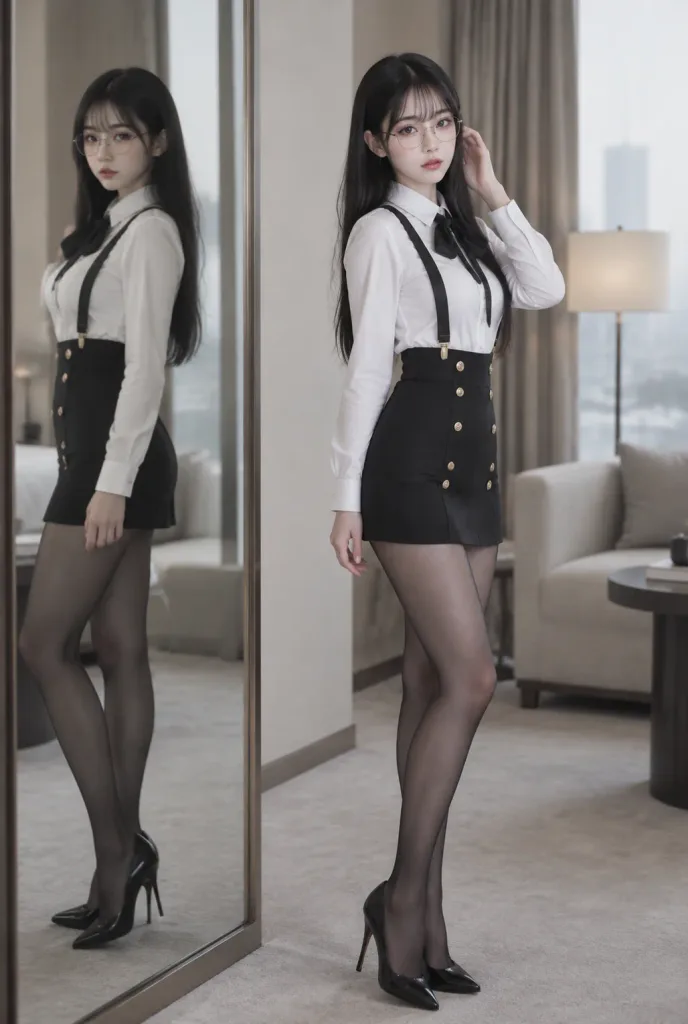 Editorial Hotel Mirror Fashion Portrait