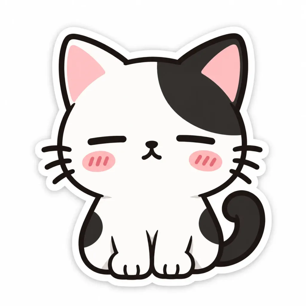 카와이 치비 고양이 스티커