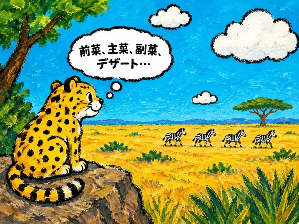 Cheetah Watching Zebras Picture Book