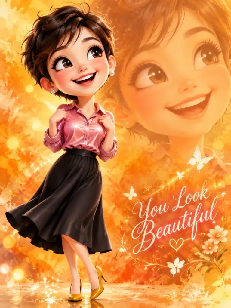 Joyful Stylized 3D Caricature Portrait