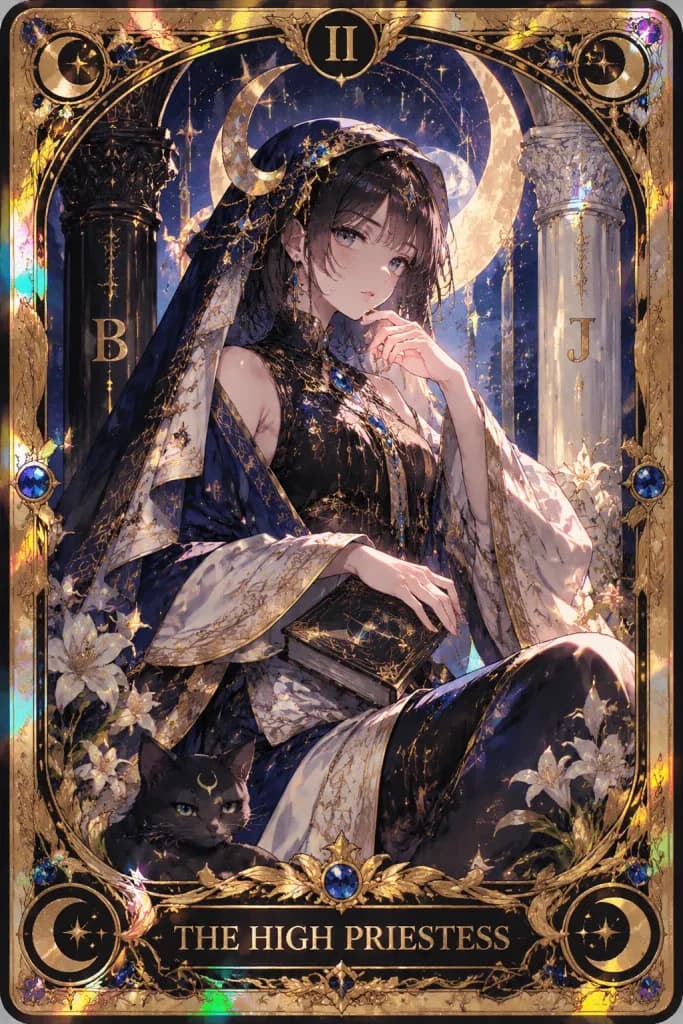 Gothic Art Nouveau Tarot Card Illustration