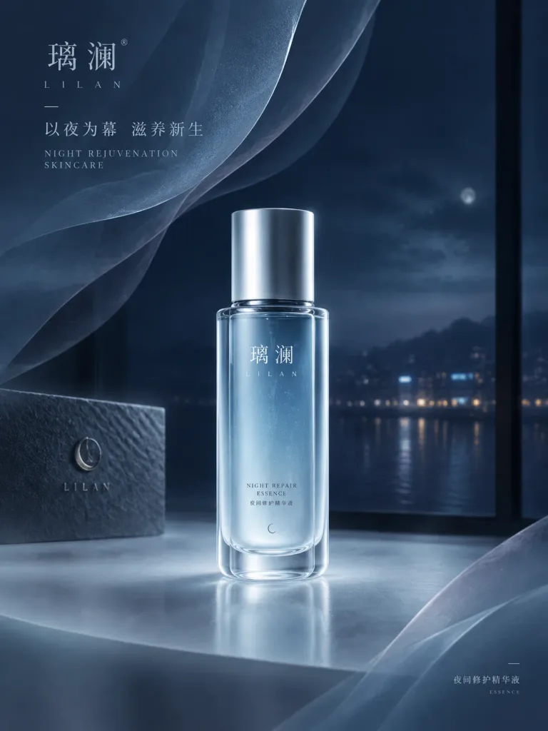 Nighttime Blue Skincare Proposal Visual