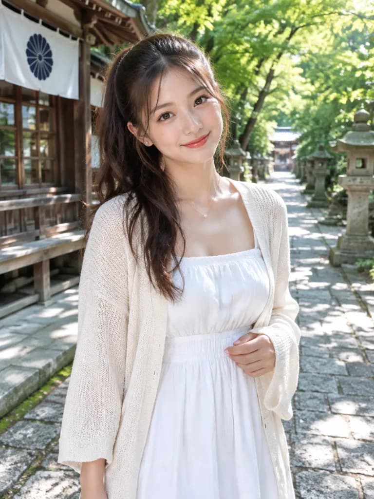 日本神社夏日時尚肖像