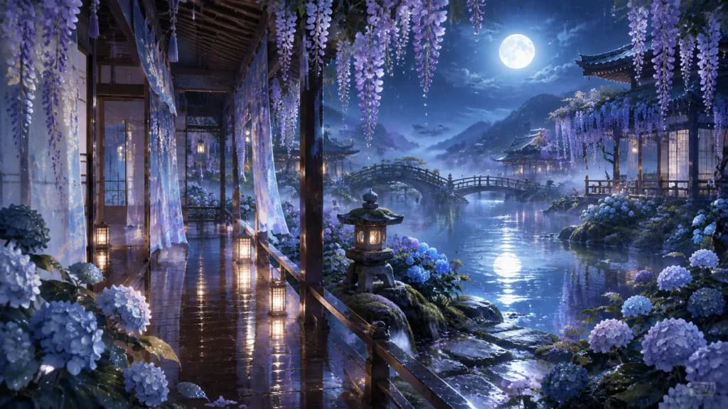 Moonlit Heian Fantasy Garden