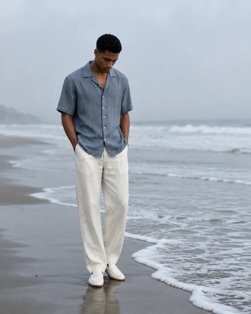 Minimalist Beach Editorial Fashion Portrait