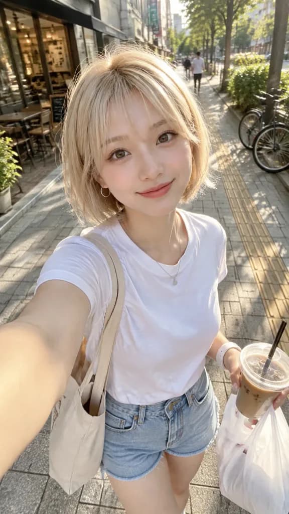 Casual Golden Hour City Selfie