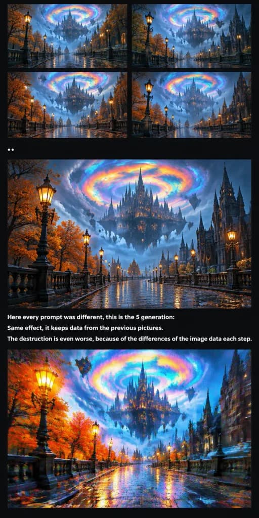 AI Image Degradation Feed Collage
