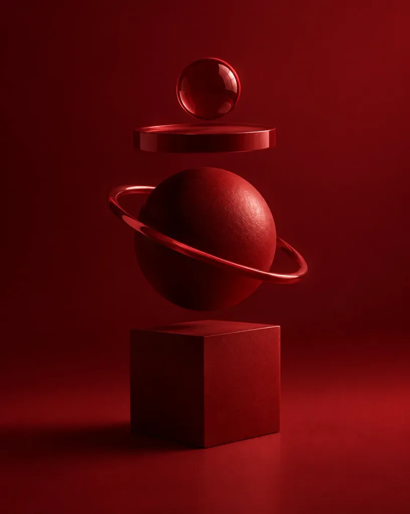 Monochromatic Red Conceptual Studio Art