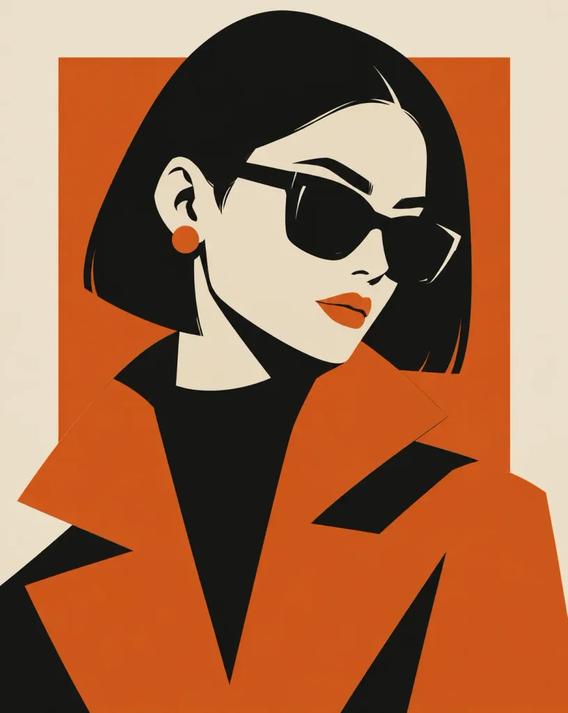 Editorial Flat Vector Fashion Portrait